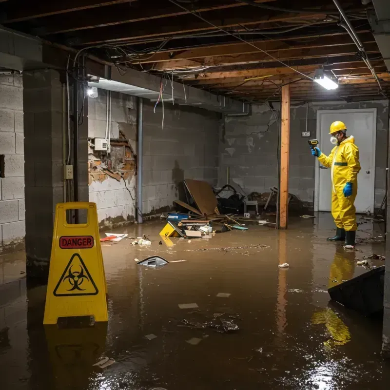 Flooded Basement Electrical Hazard in New London, OH Property